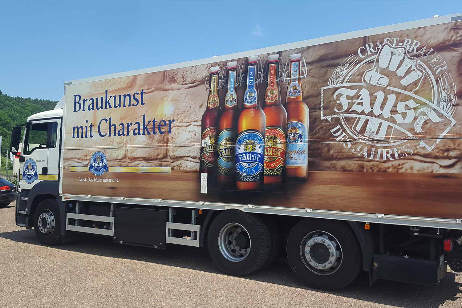 Faust LKW mit Craft Beer Werbung